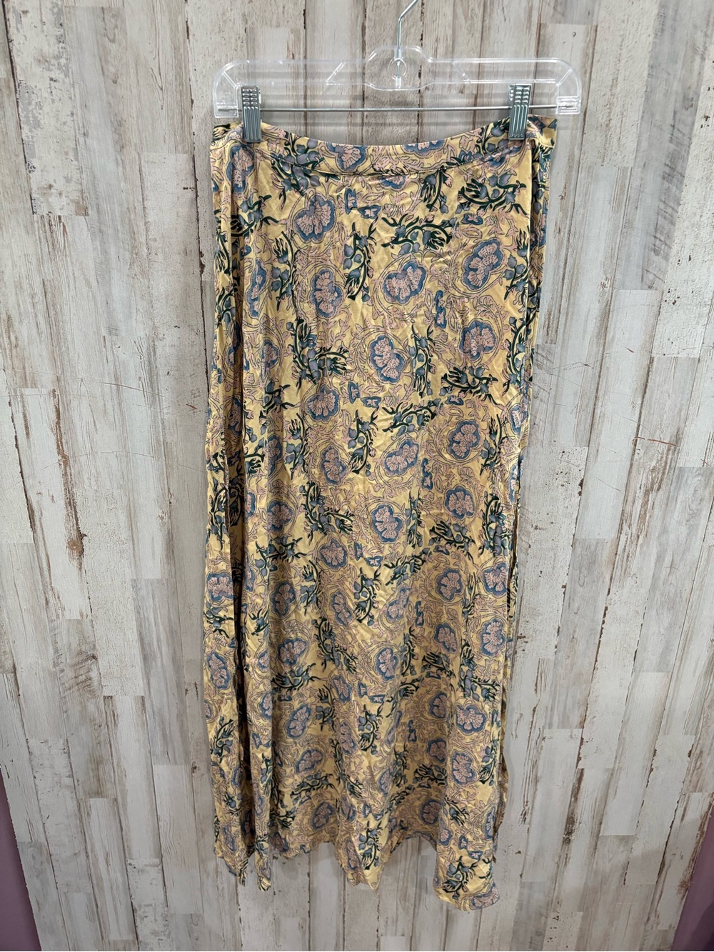 Natural Life Floral Paisley Maxi Skirt Womens M Boho High Waist Side Slits